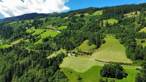 Aussicht auf grüne Landschaft Salzburger Land